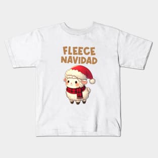 Fleece Navidad Cute Christmas Sheep Kids T-Shirt